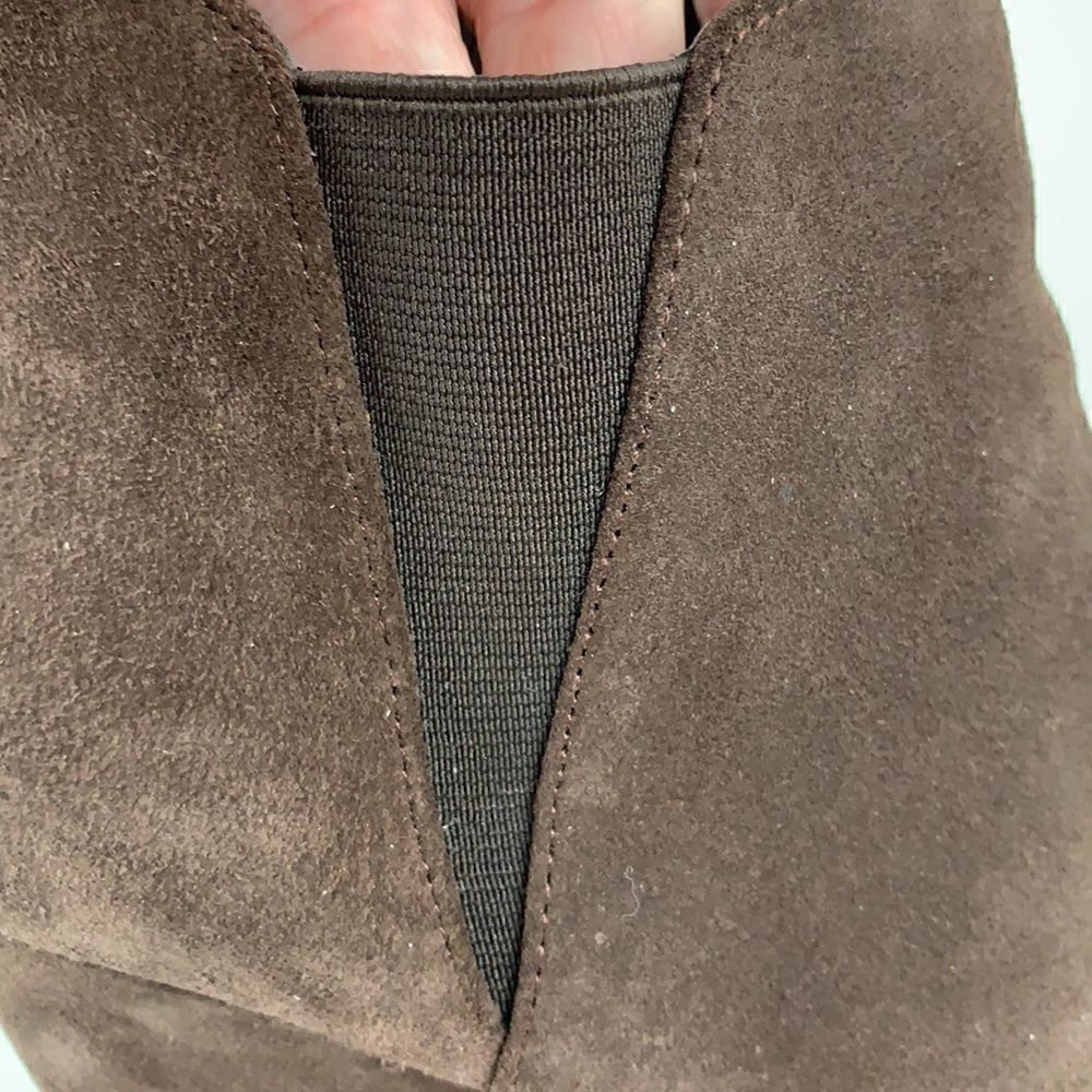 Jessica Simpson Brown Suede Leather wedge platform ankle boots - Picture 8 of 12